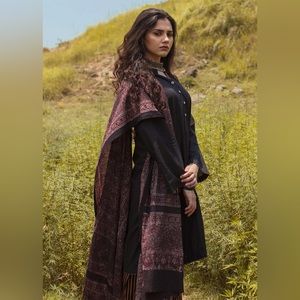 Red Black Ajrak Chaadar Shawl Dupatta